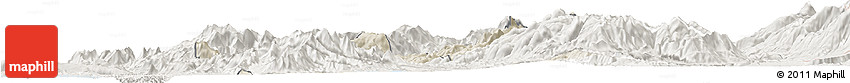 Shaded Relief Horizon Map of Mirditë, lighten