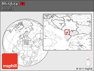 Blank Location Map of Mirditë