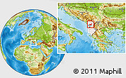 Physical Location Map of Mirditë, highlighted country, within the entire country