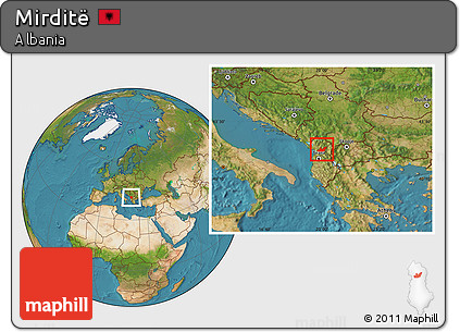 Satellite Location Map of Mirditë