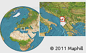 Satellite Location Map of Mirditë, highlighted country