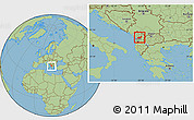 Savanna Style Location Map of Mirditë, within the entire country