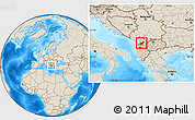 Shaded Relief Location Map of Mirditë