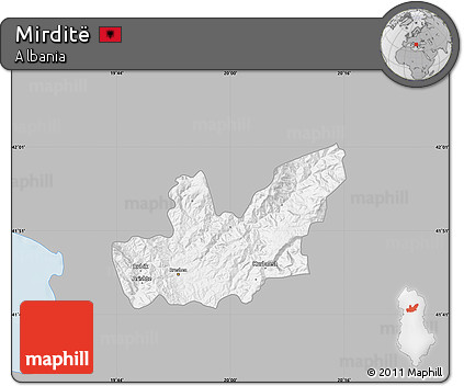 Gray Map of Mirditë, single color outside