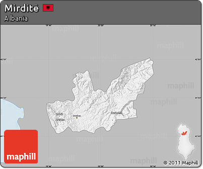 Gray Map of Mirditë, single color outside
