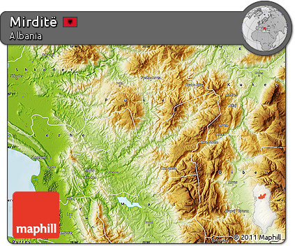 Physical Map of Mirditë