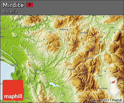 Physical Map of Mirditë