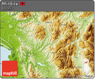 Physical Map of Mirditë