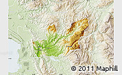 Physical Map of Mirditë, lighten