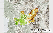 Physical Map of Mirditë, lighten, semi-desaturated