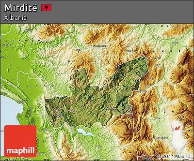 Satellite Map of Mirditë, physical outside