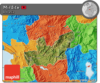 Satellite Map of Mirditë, political outside
