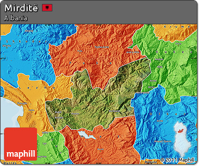 Satellite Map of Mirditë, political outside