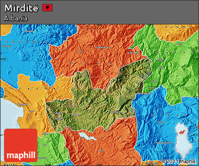 Satellite Map of Mirditë, political outside