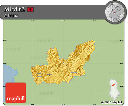 Savanna Style Map of Mirditë, single color outside