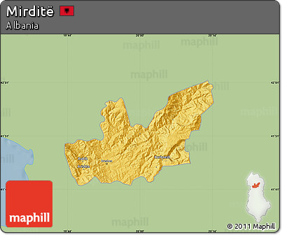Savanna Style Map of Mirditë, single color outside