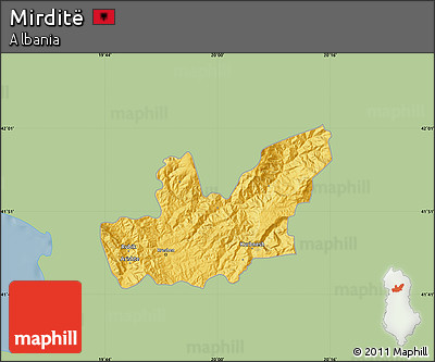 Savanna Style Map of Mirditë, single color outside