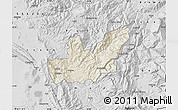 Shaded Relief Map of Mirditë, desaturated