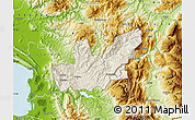 Shaded Relief Map of Mirditë, physical outside