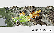 Physical Panoramic Map of Mirditë, darken, semi-desaturated