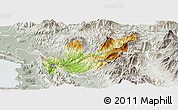 Physical Panoramic Map of Mirditë, lighten, semi-desaturated