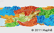 Physical Panoramic Map of Mirditë, political outside