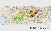 Physical Panoramic Map of Mirditë, shaded relief outside