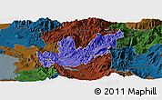 Political Panoramic Map of Mirditë, darken