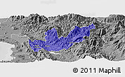 Political Panoramic Map of Mirditë, desaturated