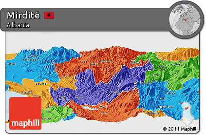 Political Panoramic Map of Mirditë
