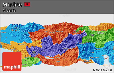 Political Panoramic Map of Mirditë
