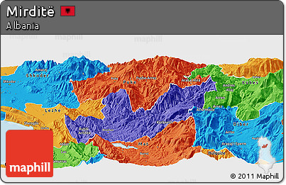 Political Panoramic Map of Mirditë