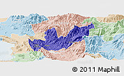 Political Panoramic Map of Mirditë, lighten