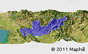 Political Panoramic Map of Mirditë, satellite outside