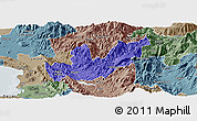 Political Panoramic Map of Mirditë, semi-desaturated