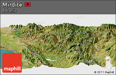 Satellite Panoramic Map of Mirditë