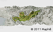 Satellite Panoramic Map of Mirditë, lighten, semi-desaturated