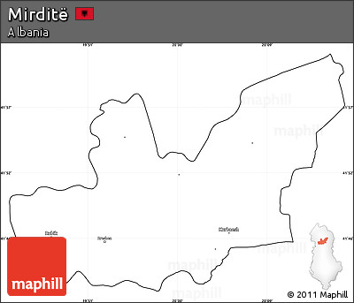 Blank Simple Map of Mirditë, cropped outside