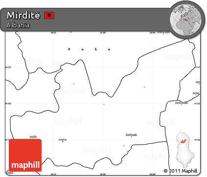 Blank Simple Map of Mirditë