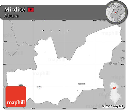 Gray Simple Map of Mirditë