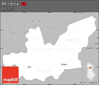 Gray Simple Map of Mirditë