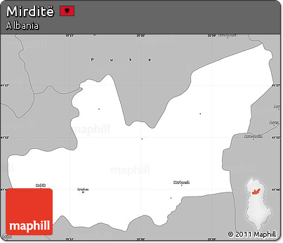Gray Simple Map of Mirditë