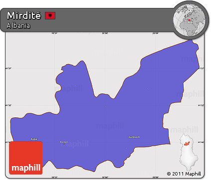 Political Simple Map of Mirditë, cropped outside