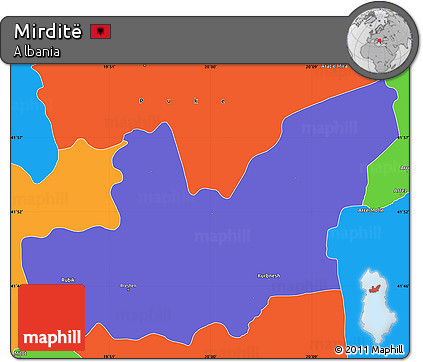 Political Simple Map of Mirditë