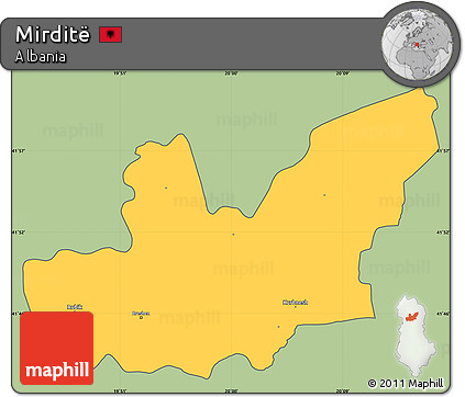Savanna Style Simple Map of Mirditë, cropped outside