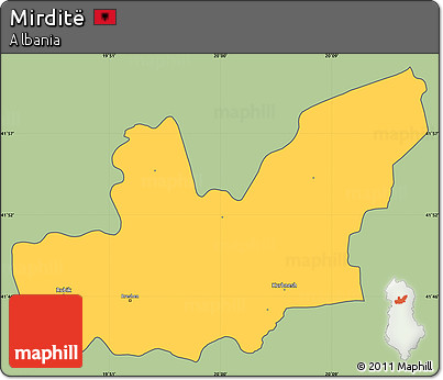 Savanna Style Simple Map of Mirditë, cropped outside