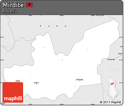 Silver Style Simple Map of Mirditë