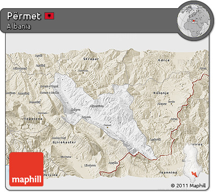 Classic Style 3D Map of Përmet