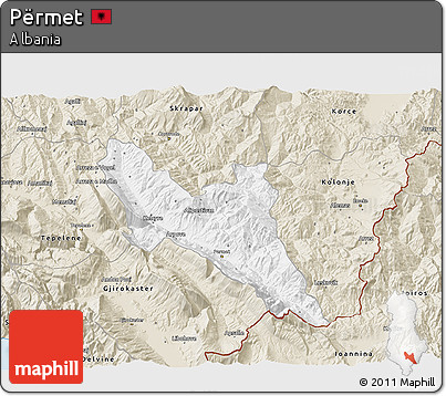 Classic Style 3D Map of Përmet