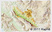 Physical 3D Map of Përmet, lighten